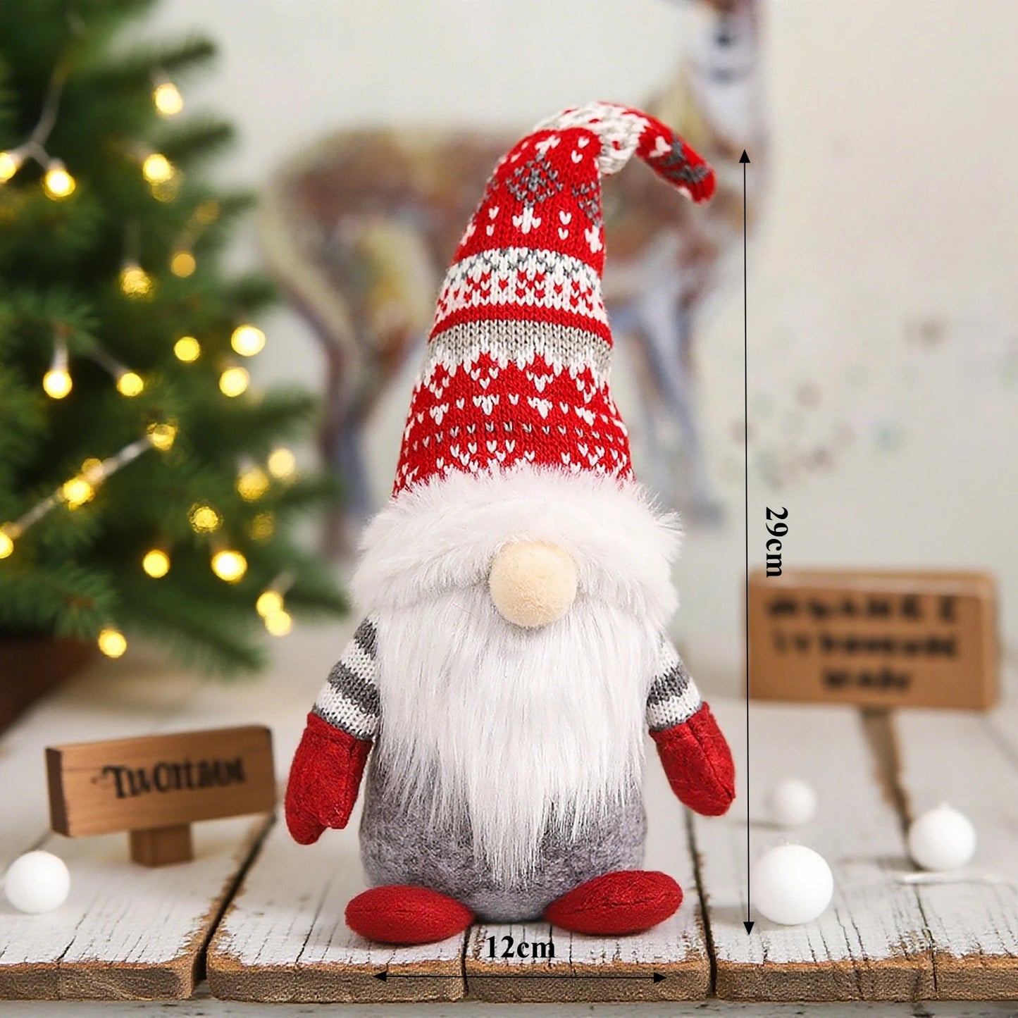 New Christmas Gnomes Plush Santa Doll Christmas Ornaments Cute Knitted Hat Faceless Doll Christmas Decorations for Home Navidad
