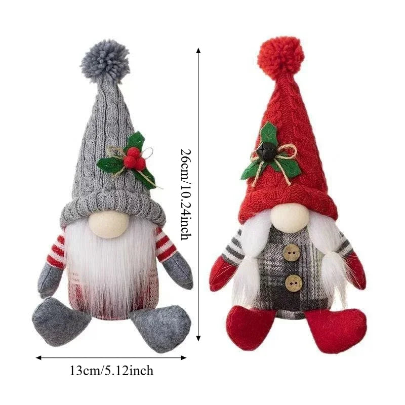 New Christmas Gnomes Plush Santa Doll Christmas Ornaments Cute Knitted Hat Faceless Doll Christmas Decorations for Home Navidad