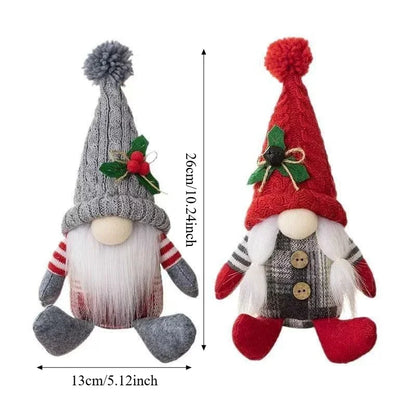 New Christmas Gnomes Plush Santa Doll Christmas Ornaments Cute Knitted Hat Faceless Doll Christmas Decorations for Home Navidad