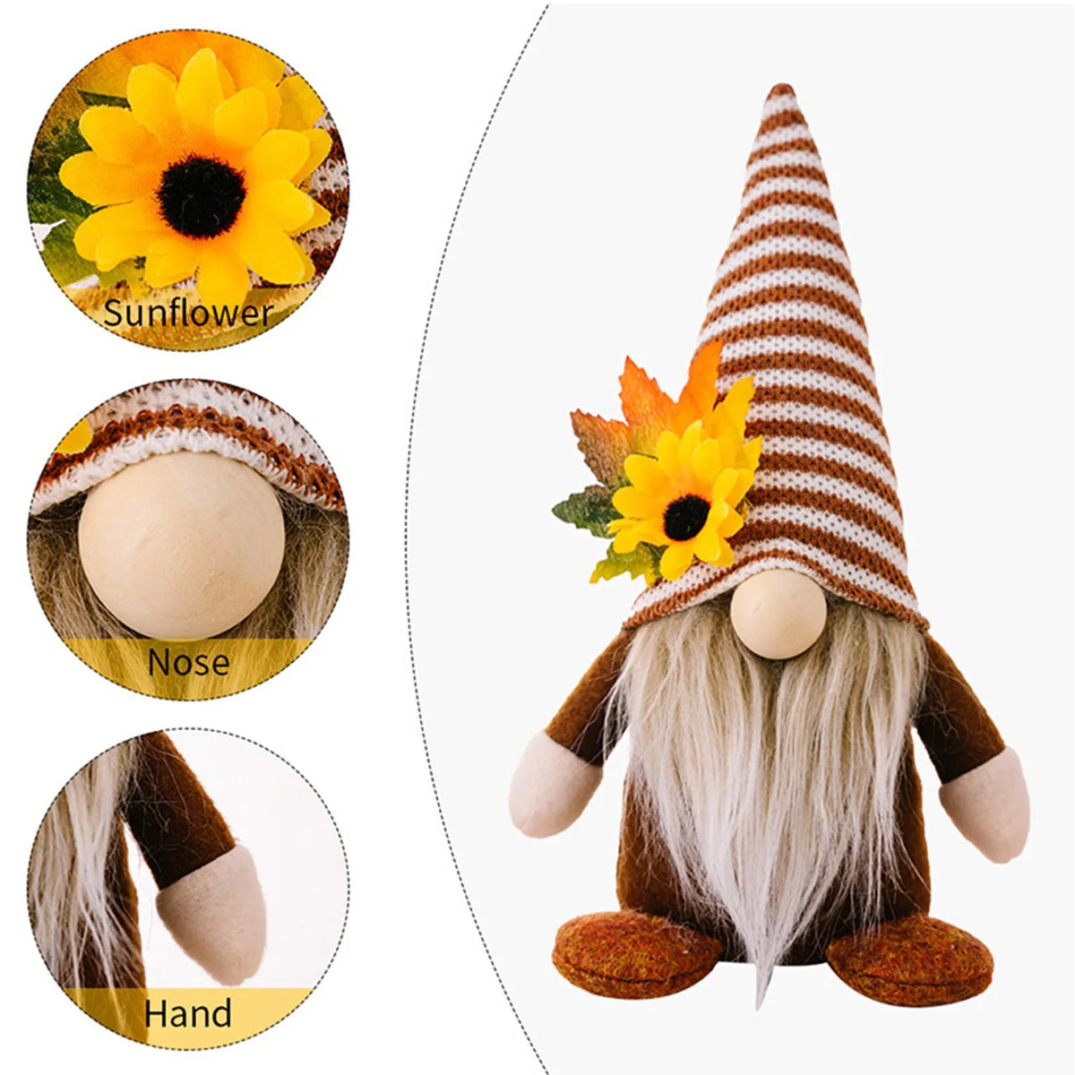 Fall Gnome Sunflower Maple Doll