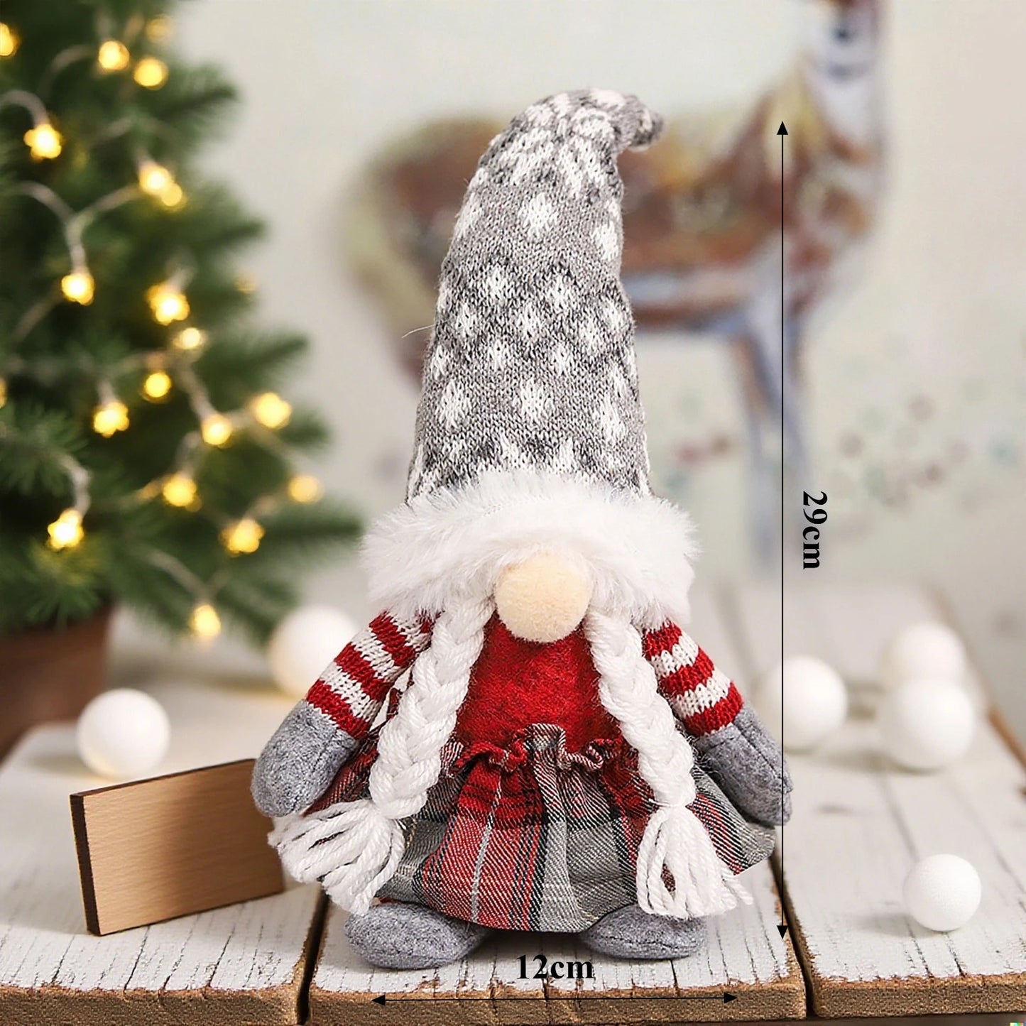 New Christmas Gnomes Plush Santa Doll Christmas Ornaments Cute Knitted Hat Faceless Doll Christmas Decorations for Home Navidad