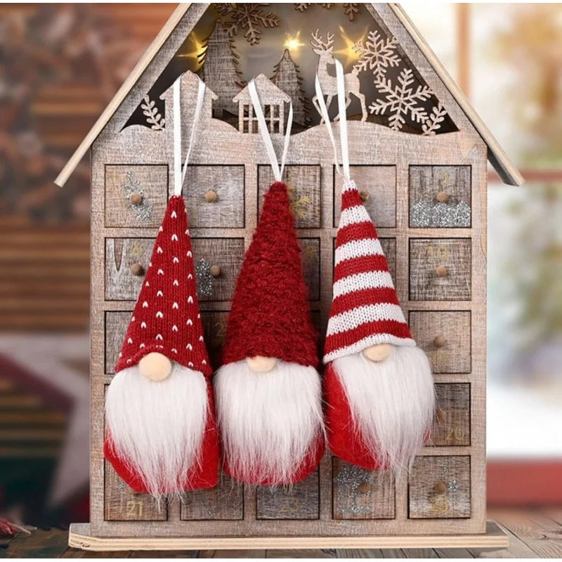3pcs Christmas Hanging Decorations, Swedish Handmade Plush Gnomes, Festive Holiday Ornaments, Cute Home Decoration Accessories