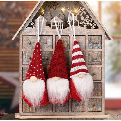 3pcs Christmas Hanging Decorations, Swedish Handmade Plush Gnomes, Festive Holiday Ornaments, Cute Home Decoration Accessories