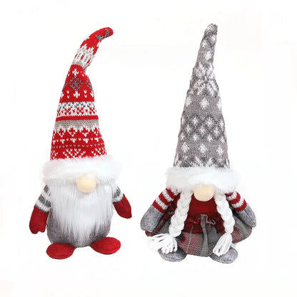 New Christmas Gnomes Plush Santa Doll Christmas Ornaments Cute Knitted Hat Faceless Doll Christmas Decorations for Home Navidad