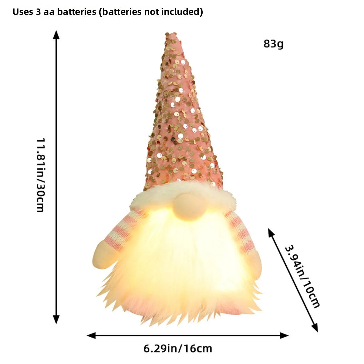 Merry Christmas LED Glowing Gnome