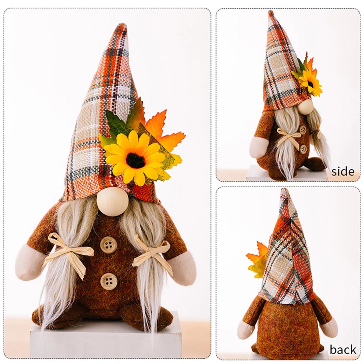 Fall Gnome Sunflower Maple Doll