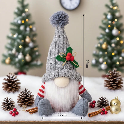 New Christmas Gnomes Plush Santa Doll Christmas Ornaments Cute Knitted Hat Faceless Doll Christmas Decorations for Home Navidad