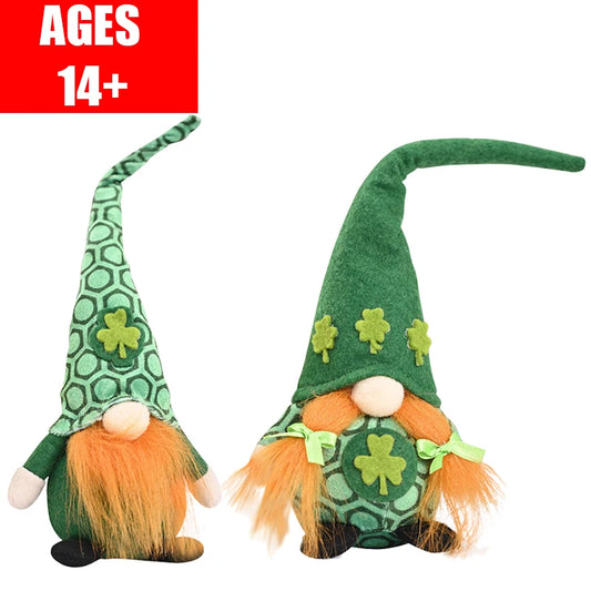 St Patrick's Day Decoration Doll Green Plush Gnome
