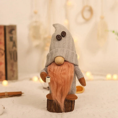 New Year Coffee Gnome Doll