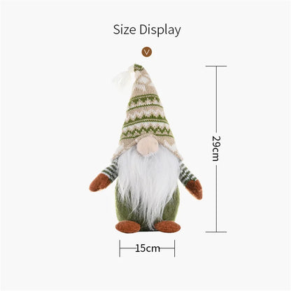 Christmas Faceless Doll Knitted Green Gnome Doll Figurine Merry Christmas Decorations Family Santa Claus Ornament Surprise Gift