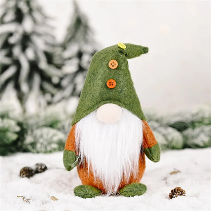 Christmas Faceless Doll Knitted Green Gnome Doll Figurine Merry Christmas Decorations Family Santa Claus Ornament Surprise Gift
