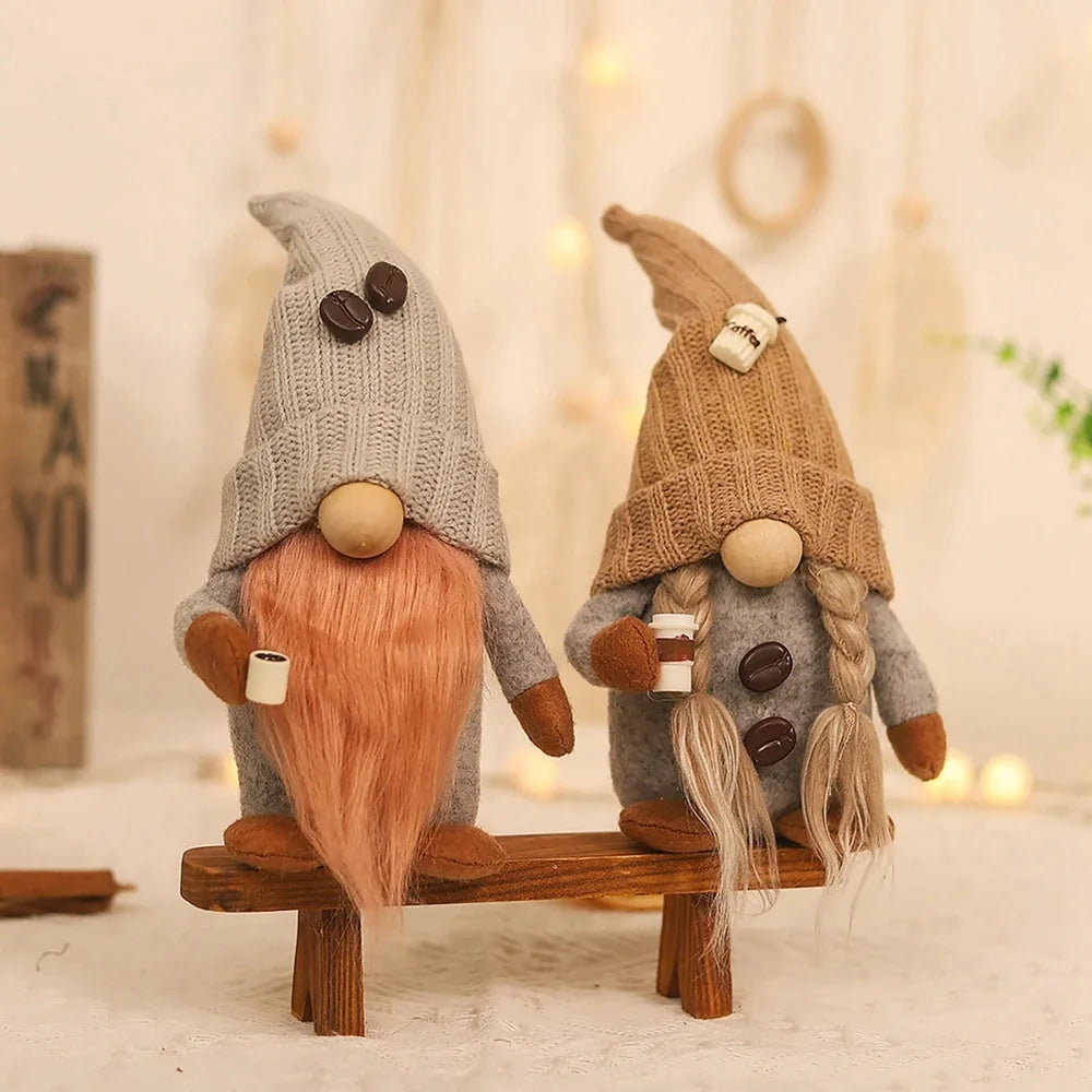 New Year Coffee Gnome Doll