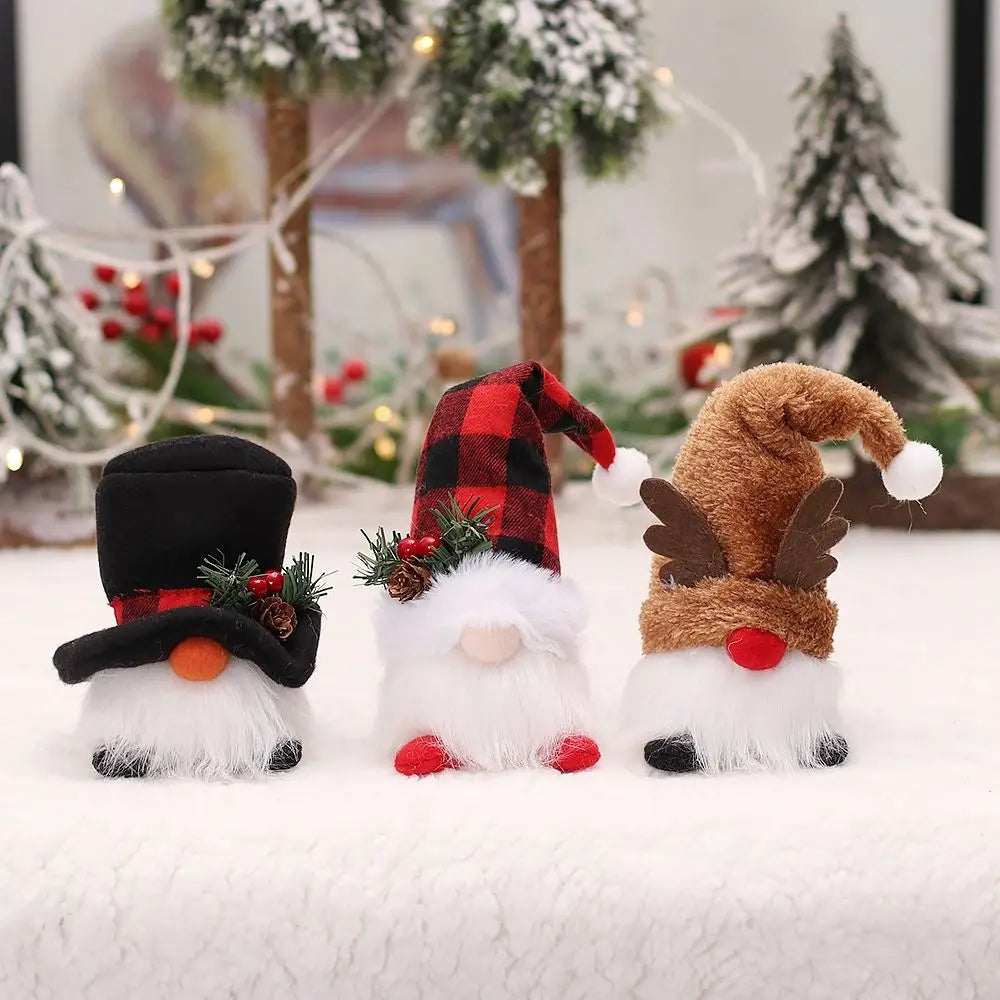 Merry Christmas Glowing Gnome Doll Plush Elf Santa Snowman Deer Xmas Faceless Gnomes LED Light Party Supplies Home Decor Gift