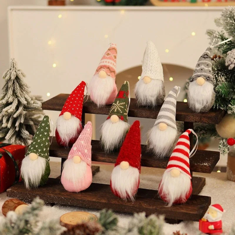 3pcs Christmas Hanging Decorations, Swedish Handmade Plush Gnomes, Festive Holiday Ornaments, Cute Home Decoration Accessories