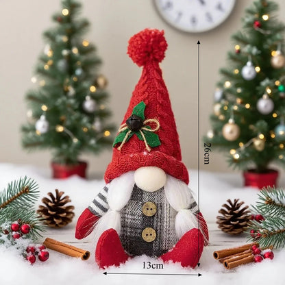 New Christmas Gnomes Plush Santa Doll Christmas Ornaments Cute Knitted Hat Faceless Doll Christmas Decorations for Home Navidad