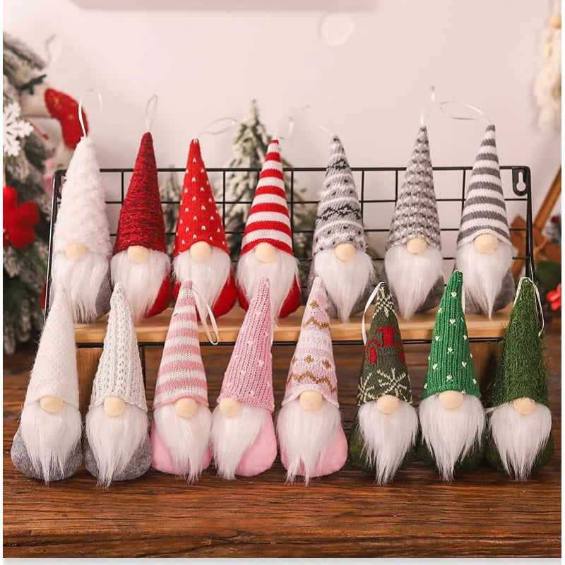 3pcs Christmas Hanging Decorations, Swedish Handmade Plush Gnomes, Festive Holiday Ornaments, Cute Home Decoration Accessories