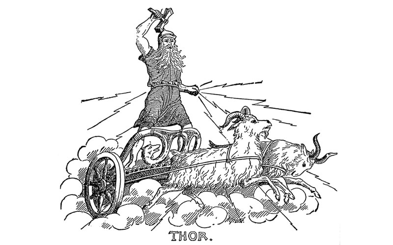 Thor carried by his Goats, Tanngrisnir and Tanngnjóstr
